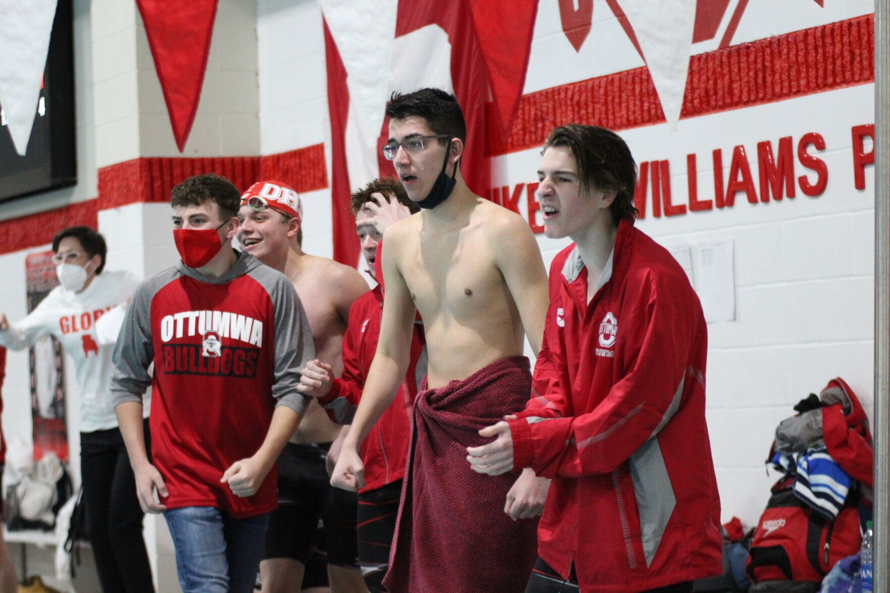Bulldogs celebrate at Metro meet (2-3 column photo)